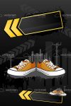 Modern Trainers Shoes in Abstract Urban Background